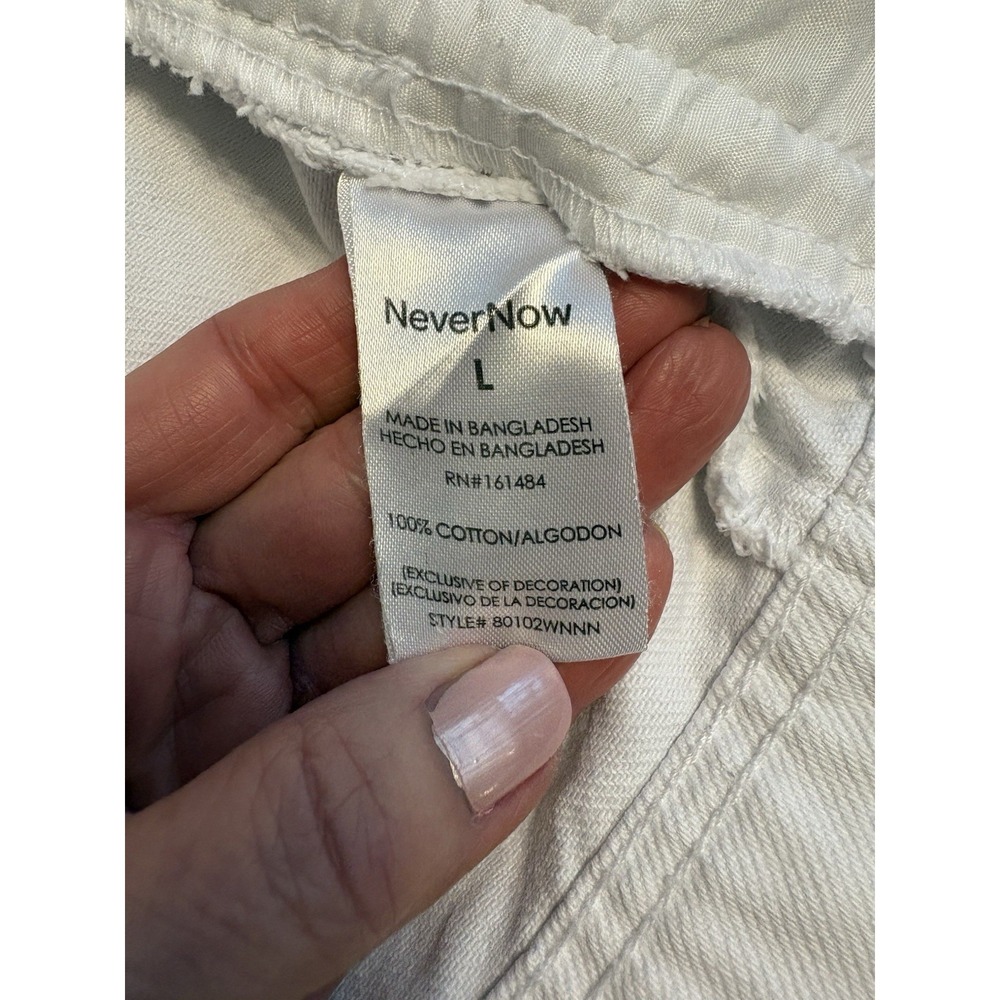 Never Now White Cropped Denim Vest, Large, Pristine - Picture 4 of 7